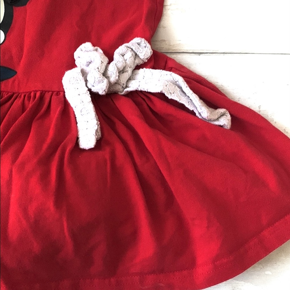 Disney Red Minnie Mouse Lace-Accent Casual Dress for Girls - Picture 3 of 4
